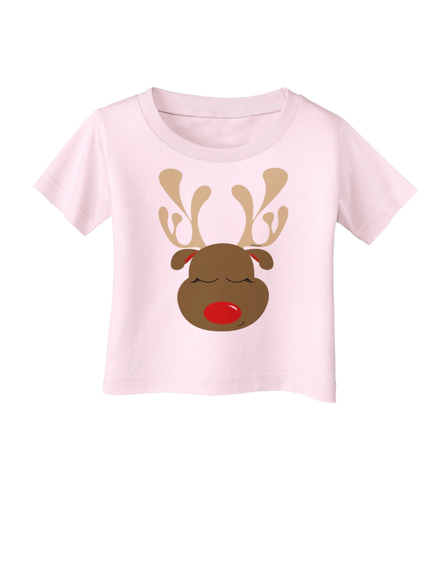 Cute Rudolph Reindeer Face Christmas Infant T-Shirt-Infant T-Shirt-TooLoud-Light-Pink-06-Months-Davson Sales