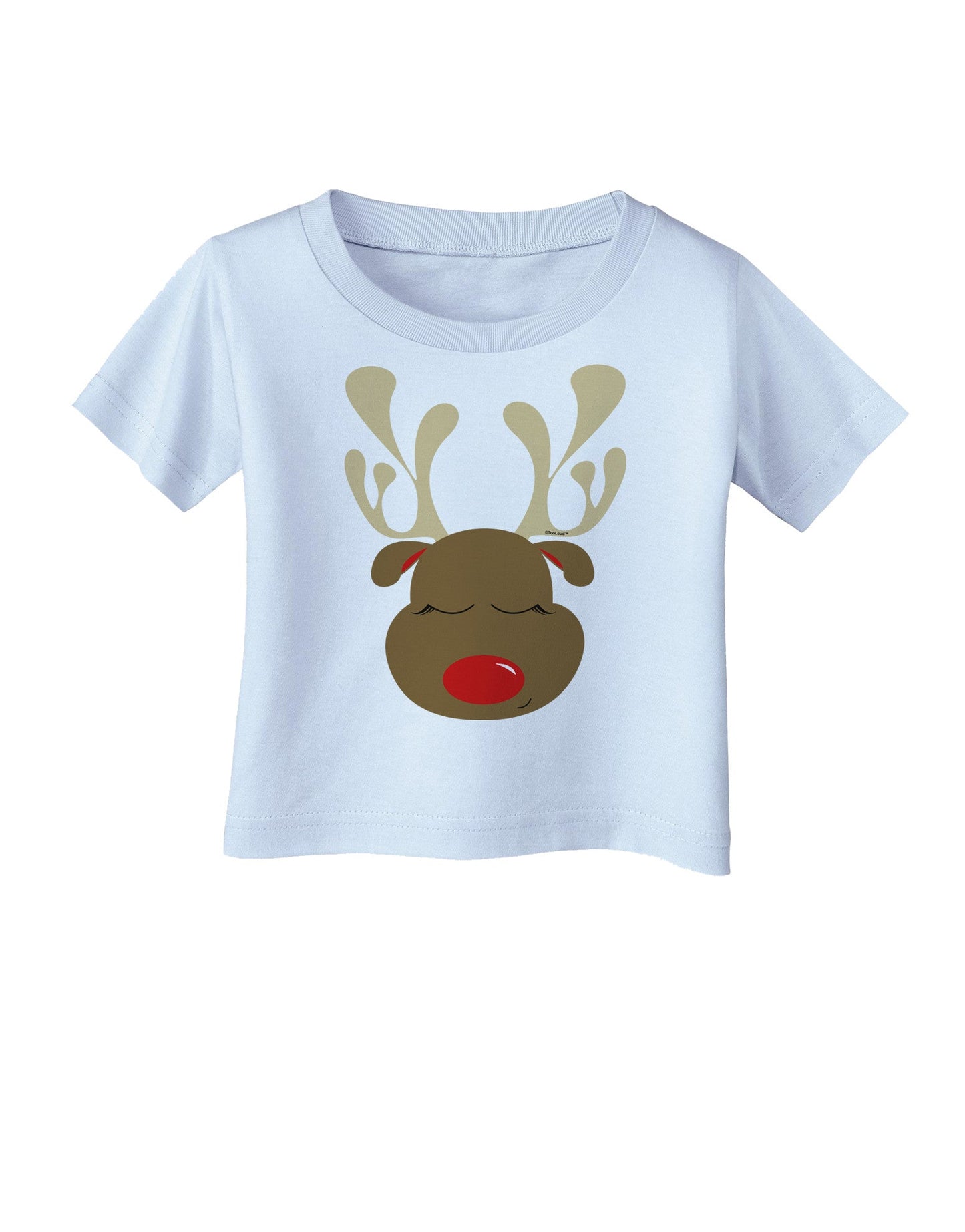 Cute Rudolph Reindeer Face Christmas Infant T-Shirt-Infant T-Shirt-TooLoud-Light-Blue-06-Months-Davson Sales