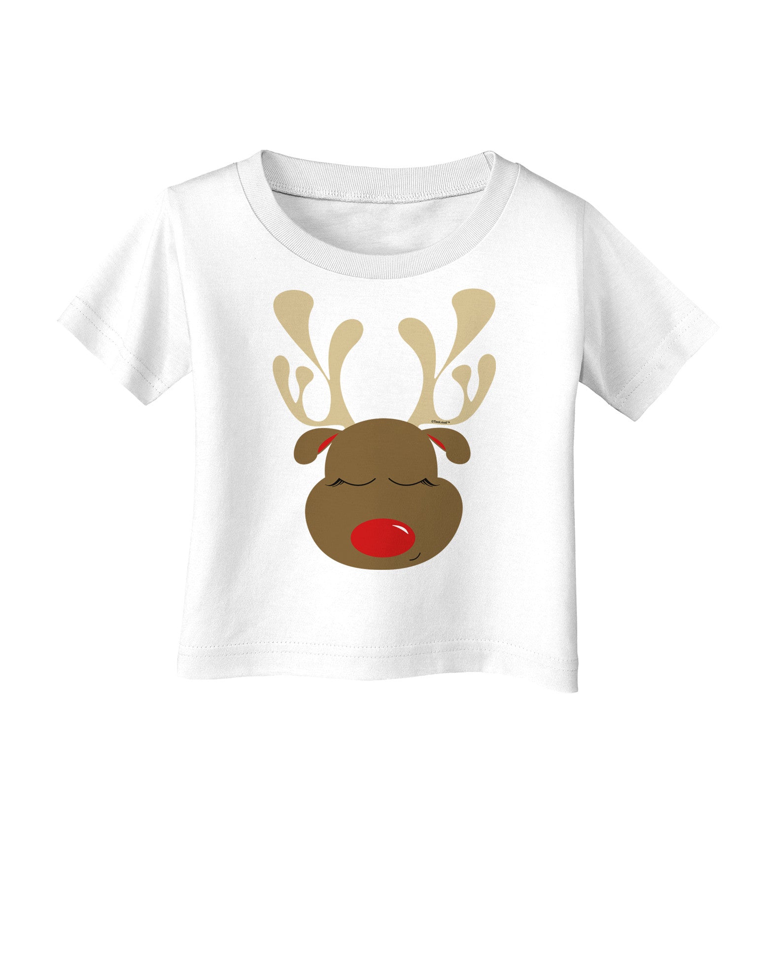Cute Rudolph Reindeer Face Christmas Infant T-Shirt-Infant T-Shirt-TooLoud-White-06-Months-Davson Sales