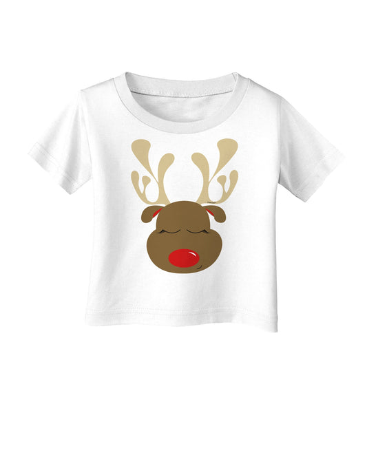 Cute Rudolph Reindeer Face Christmas Infant T-Shirt-Infant T-Shirt-TooLoud-White-06-Months-Davson Sales