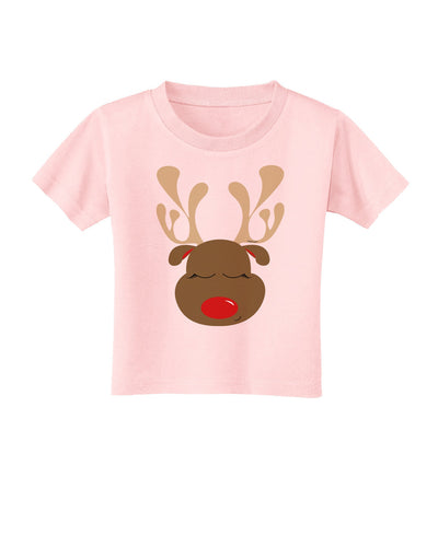 Cute Rudolph Reindeer Face Christmas Toddler T-Shirt-Toddler T-Shirt-TooLoud-Light-Pink-2T-Davson Sales