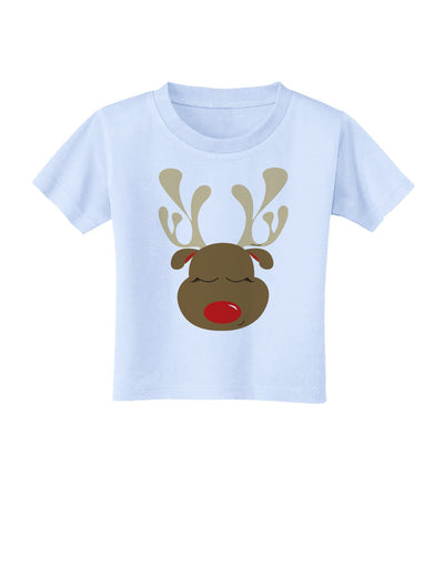 Cute Rudolph Reindeer Face Christmas Toddler T-Shirt-Toddler T-Shirt-TooLoud-Light-Blue-2T-Davson Sales