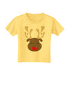 Cute Rudolph Reindeer Face Christmas Toddler T-Shirt-Toddler T-Shirt-TooLoud-Daffodil-Yellow-2T-Davson Sales