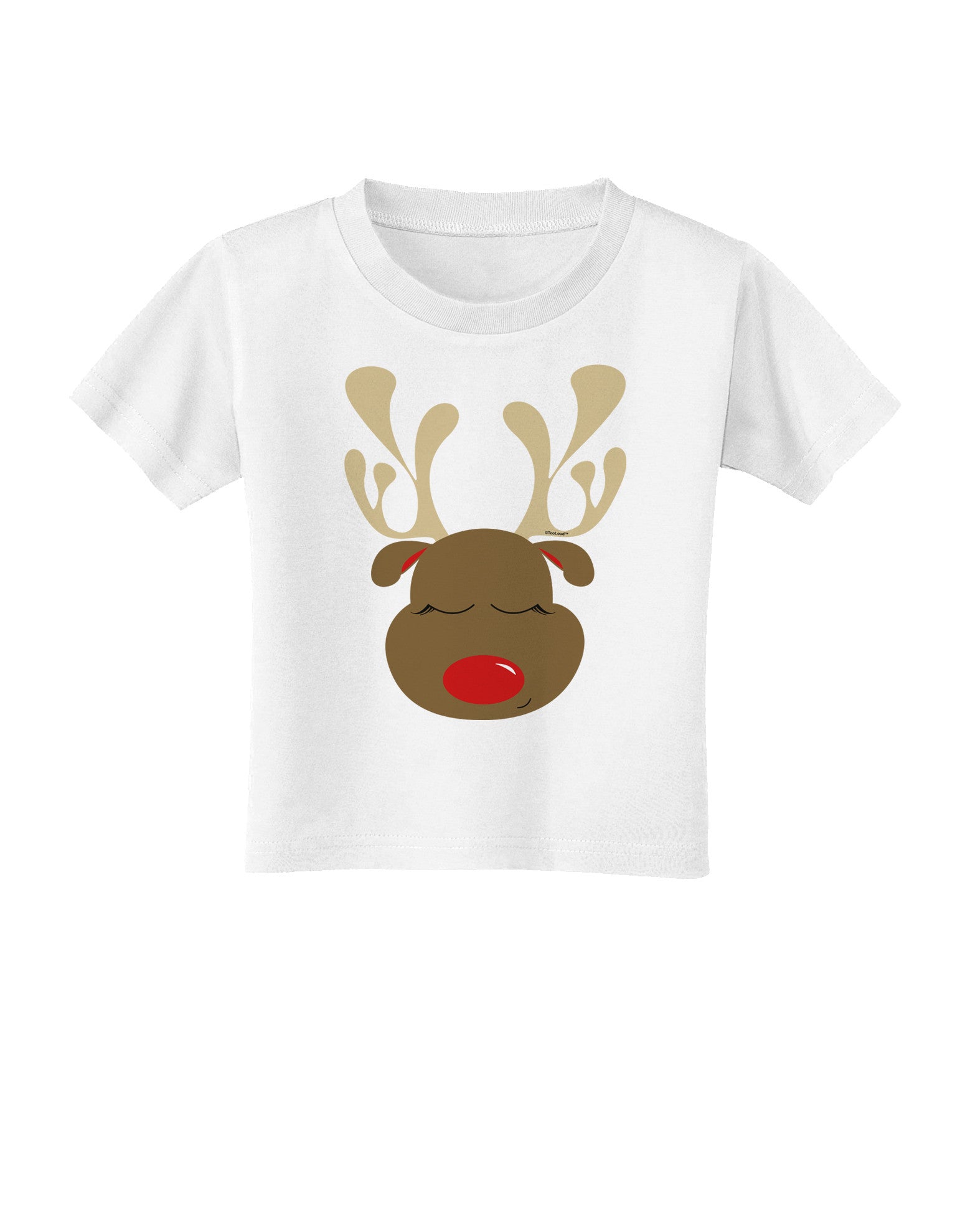 Cute Rudolph Reindeer Face Christmas Toddler T-Shirt-Toddler T-Shirt-TooLoud-White-2T-Davson Sales
