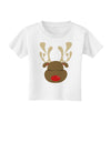 Cute Rudolph Reindeer Face Christmas Toddler T-Shirt-Toddler T-Shirt-TooLoud-White-2T-Davson Sales