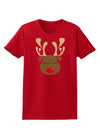 Cute Rudolph Reindeer Face Christmas Womens Dark T-Shirt-TooLoud-Red-X-Small-Davson Sales