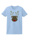 Cute Rudolph Reindeer Face Christmas Womens T-Shirt-Womens T-Shirt-TooLoud-Light-Blue-X-Small-Davson Sales