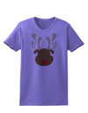 Cute Rudolph Reindeer Face Christmas Womens T-Shirt-Womens T-Shirt-TooLoud-Violet-X-Small-Davson Sales