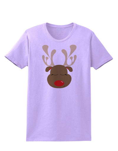 Cute Rudolph Reindeer Face Christmas Womens T-Shirt-Womens T-Shirt-TooLoud-Lavender-X-Small-Davson Sales