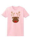 Cute Rudolph Reindeer Face Christmas Womens T-Shirt-Womens T-Shirt-TooLoud-PalePink-X-Small-Davson Sales