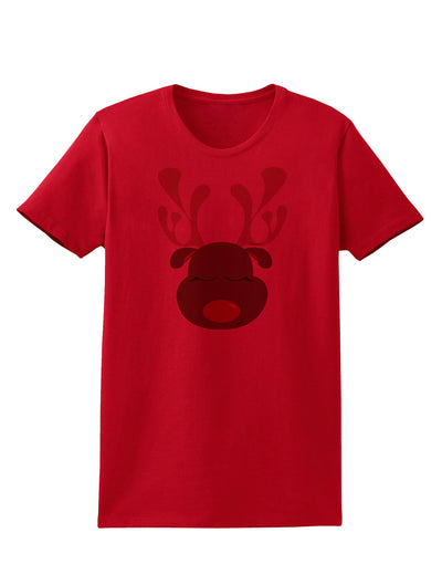 Cute Rudolph Reindeer Face Christmas Womens T-Shirt-Womens T-Shirt-TooLoud-Red-X-Small-Davson Sales