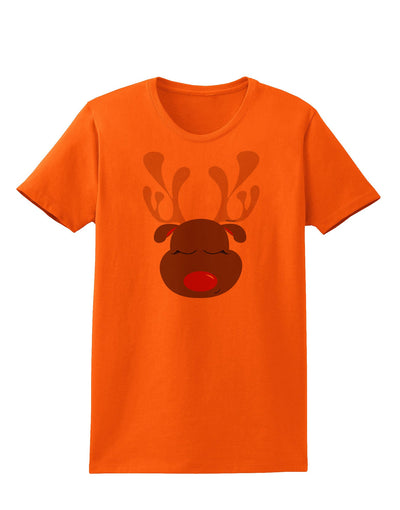Cute Rudolph Reindeer Face Christmas Womens T-Shirt-Womens T-Shirt-TooLoud-Orange-X-Small-Davson Sales
