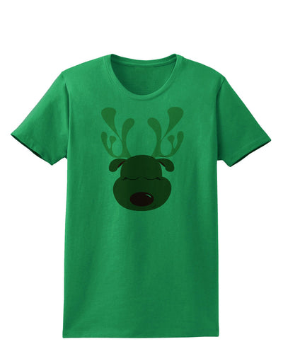 Cute Rudolph Reindeer Face Christmas Womens T-Shirt-Womens T-Shirt-TooLoud-Kelly-Green-X-Small-Davson Sales