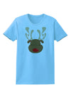 Cute Rudolph Reindeer Face Christmas Womens T-Shirt-Womens T-Shirt-TooLoud-Aquatic-Blue-X-Small-Davson Sales