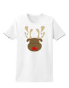 Cute Rudolph Reindeer Face Christmas Womens T-Shirt-Womens T-Shirt-TooLoud-White-X-Small-Davson Sales