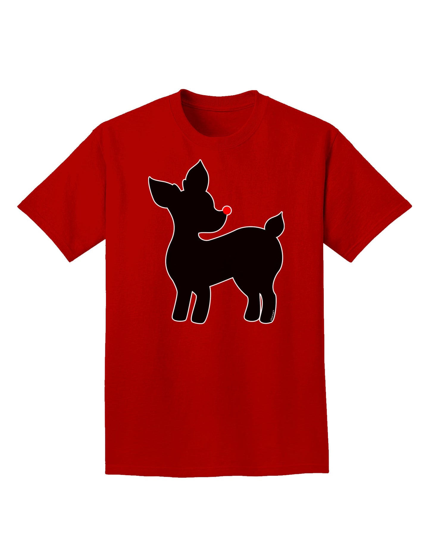 Cute Rudolph Silhouette - Christmas Adult Dark T-Shirt by TooLoud-Mens T-Shirt-TooLoud-Red-Small-Davson Sales