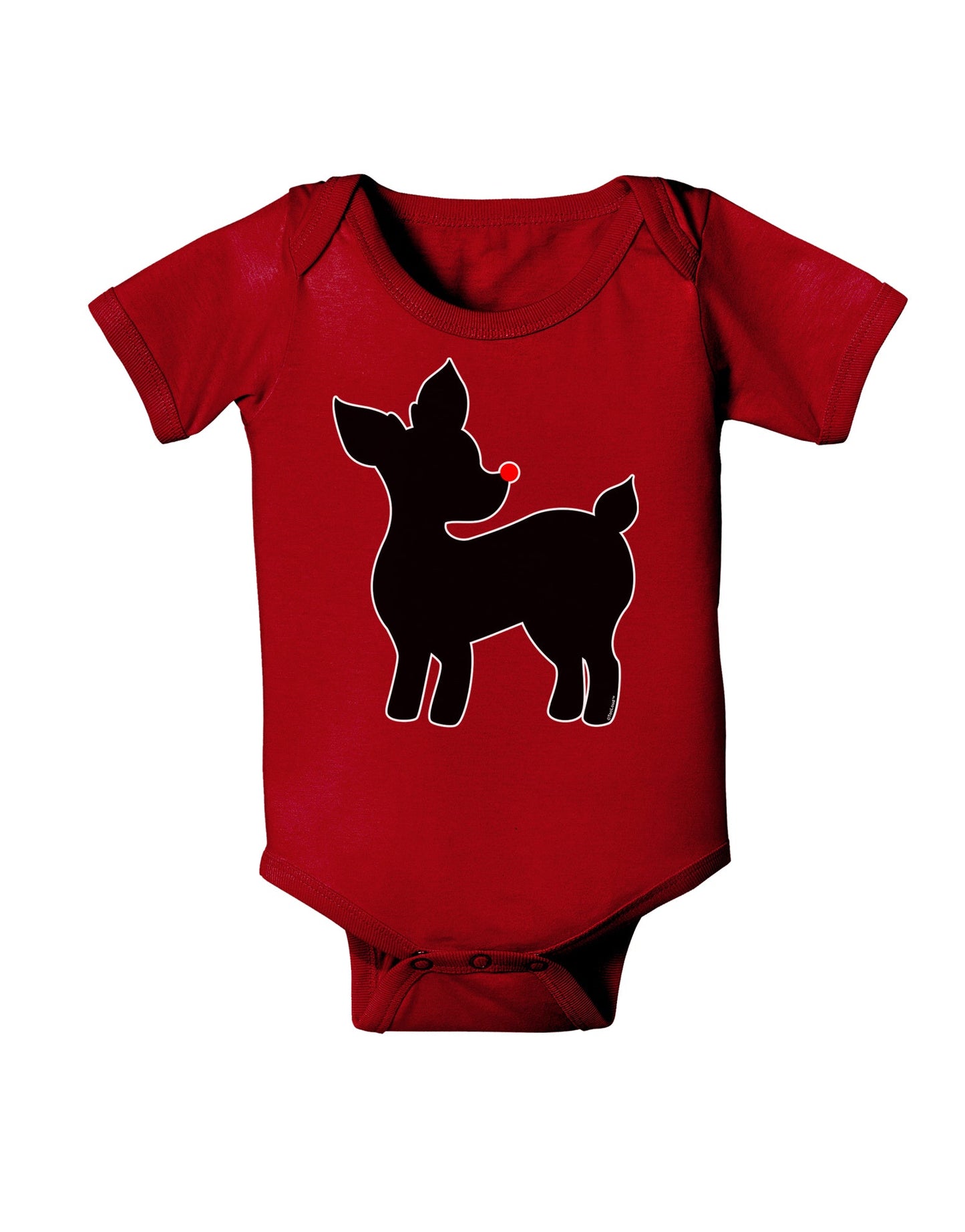 Cute Rudolph Silhouette - Christmas Baby Romper Bodysuit Dark by TooLoud-Baby Romper-TooLoud-Red-06-Months-Davson Sales