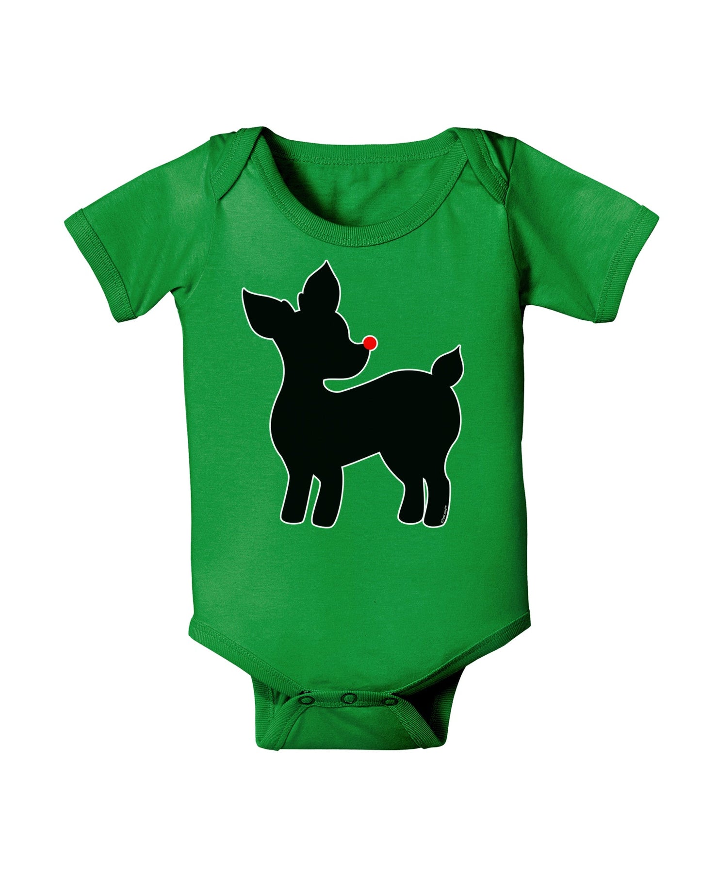 Cute Rudolph Silhouette - Christmas Baby Romper Bodysuit Dark by TooLoud-Baby Romper-TooLoud-Clover-Green-06-Months-Davson Sales
