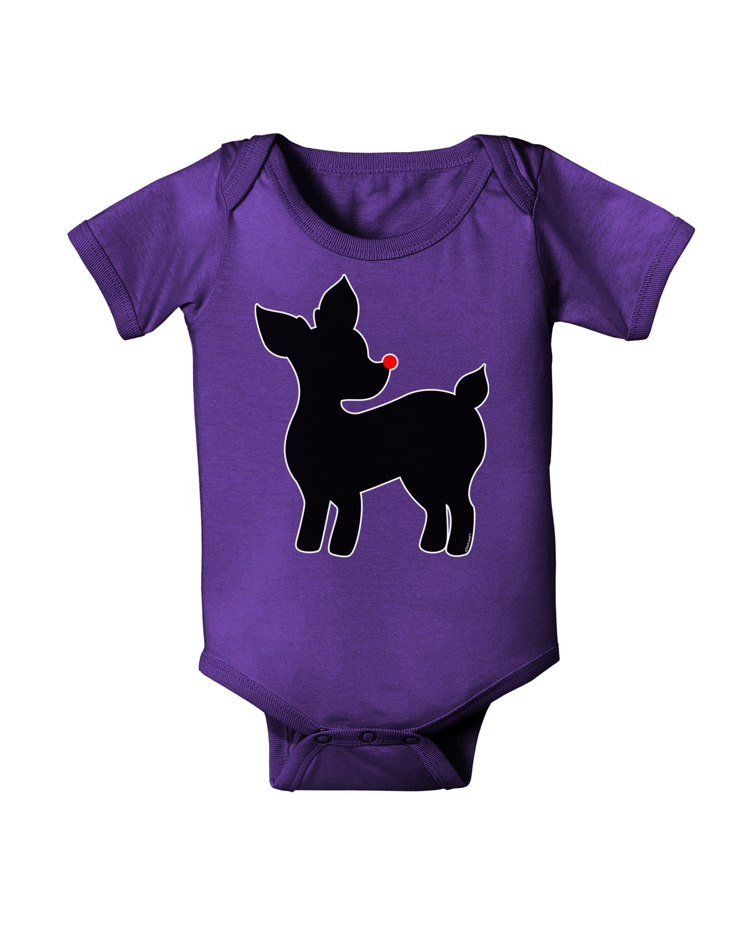 Cute Rudolph Silhouette - Christmas Baby Romper Bodysuit Dark by TooLoud-Baby Romper-TooLoud-Purple-06-Months-Davson Sales