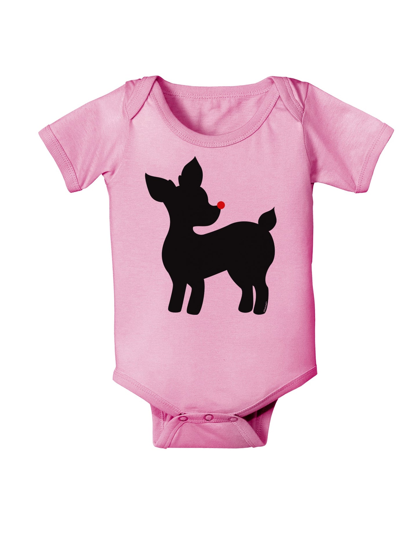 Cute Rudolph Silhouette - Christmas Baby Romper Bodysuit by TooLoud-Baby Romper-TooLoud-Light-Pink-06-Months-Davson Sales