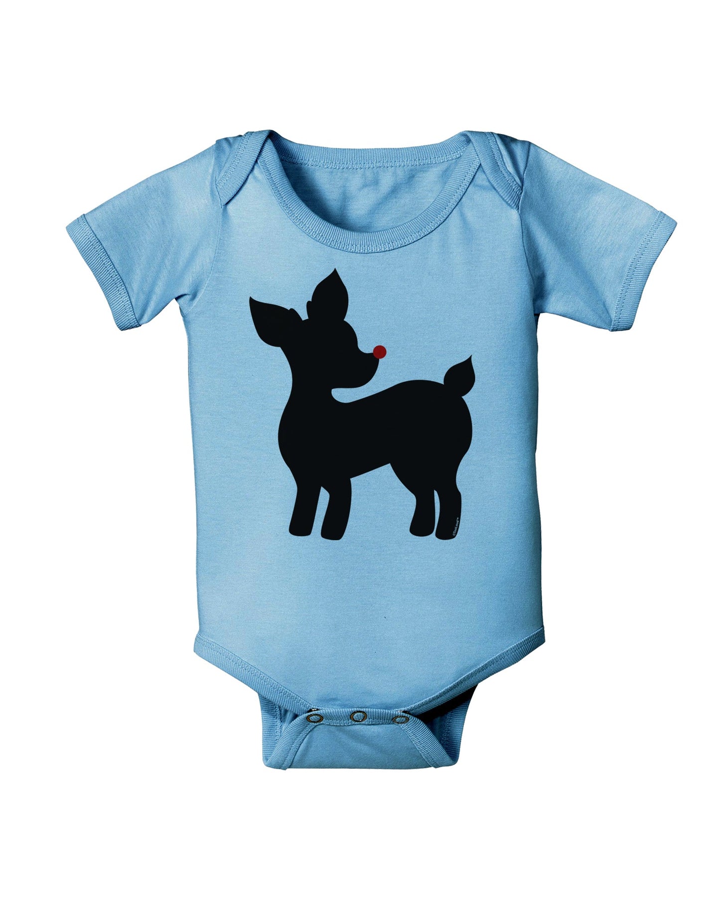 Cute Rudolph Silhouette - Christmas Baby Romper Bodysuit by TooLoud-Baby Romper-TooLoud-Light-Blue-06-Months-Davson Sales
