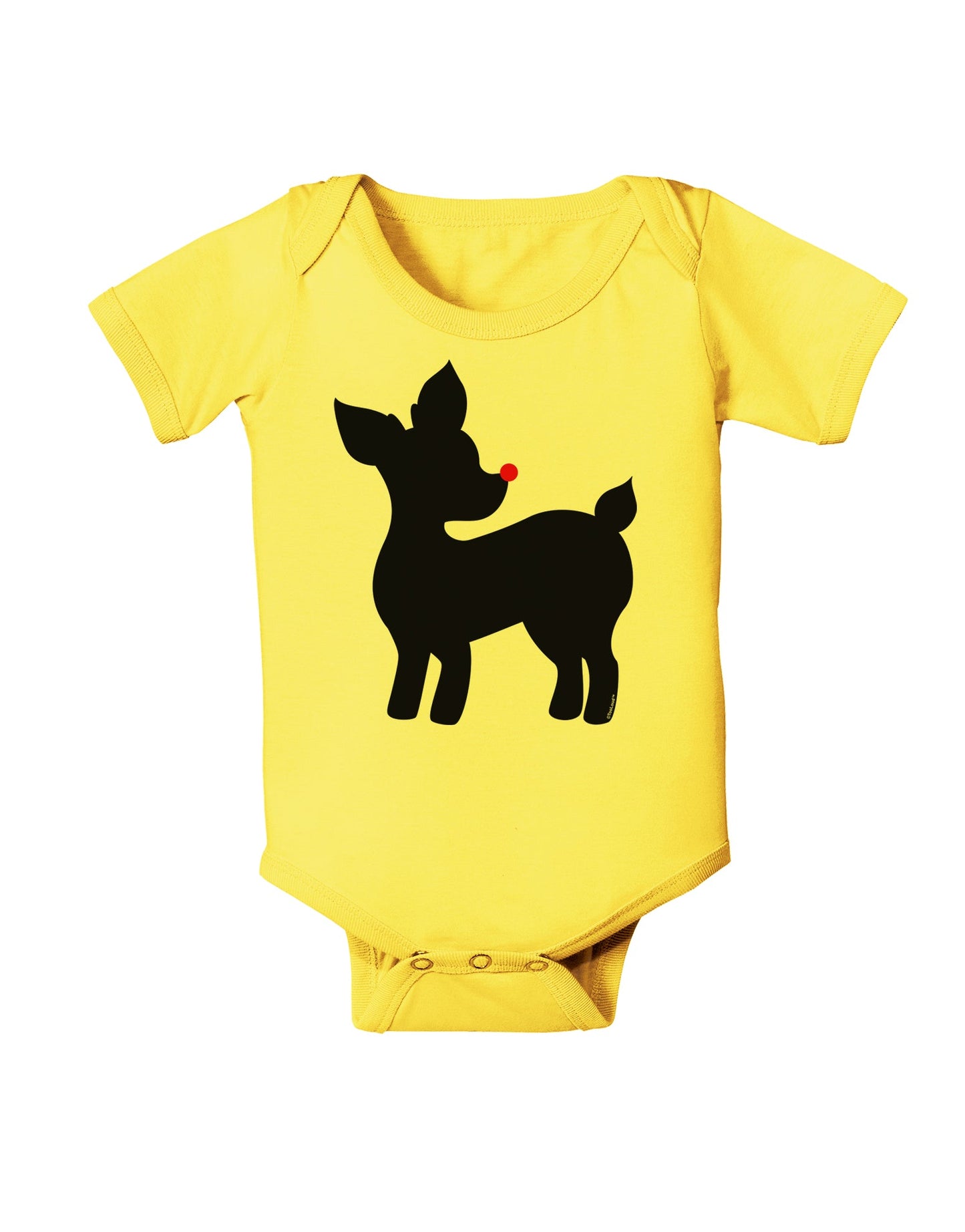 Cute Rudolph Silhouette - Christmas Baby Romper Bodysuit by TooLoud-Baby Romper-TooLoud-Yellow-06-Months-Davson Sales