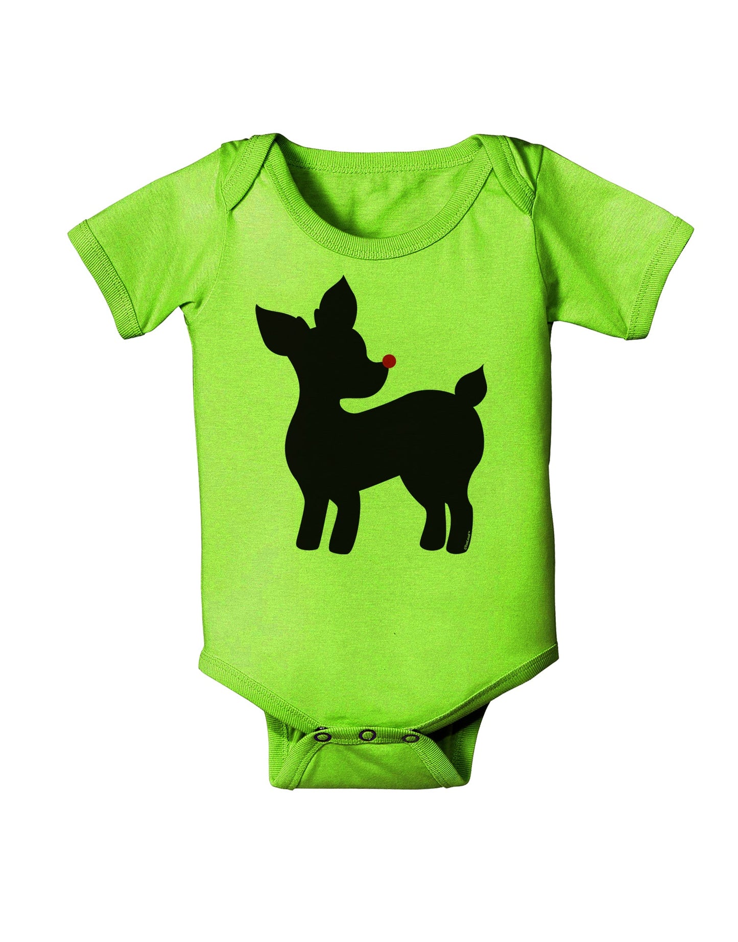 Cute Rudolph Silhouette - Christmas Baby Romper Bodysuit by TooLoud-Baby Romper-TooLoud-Lime-Green-06-Months-Davson Sales