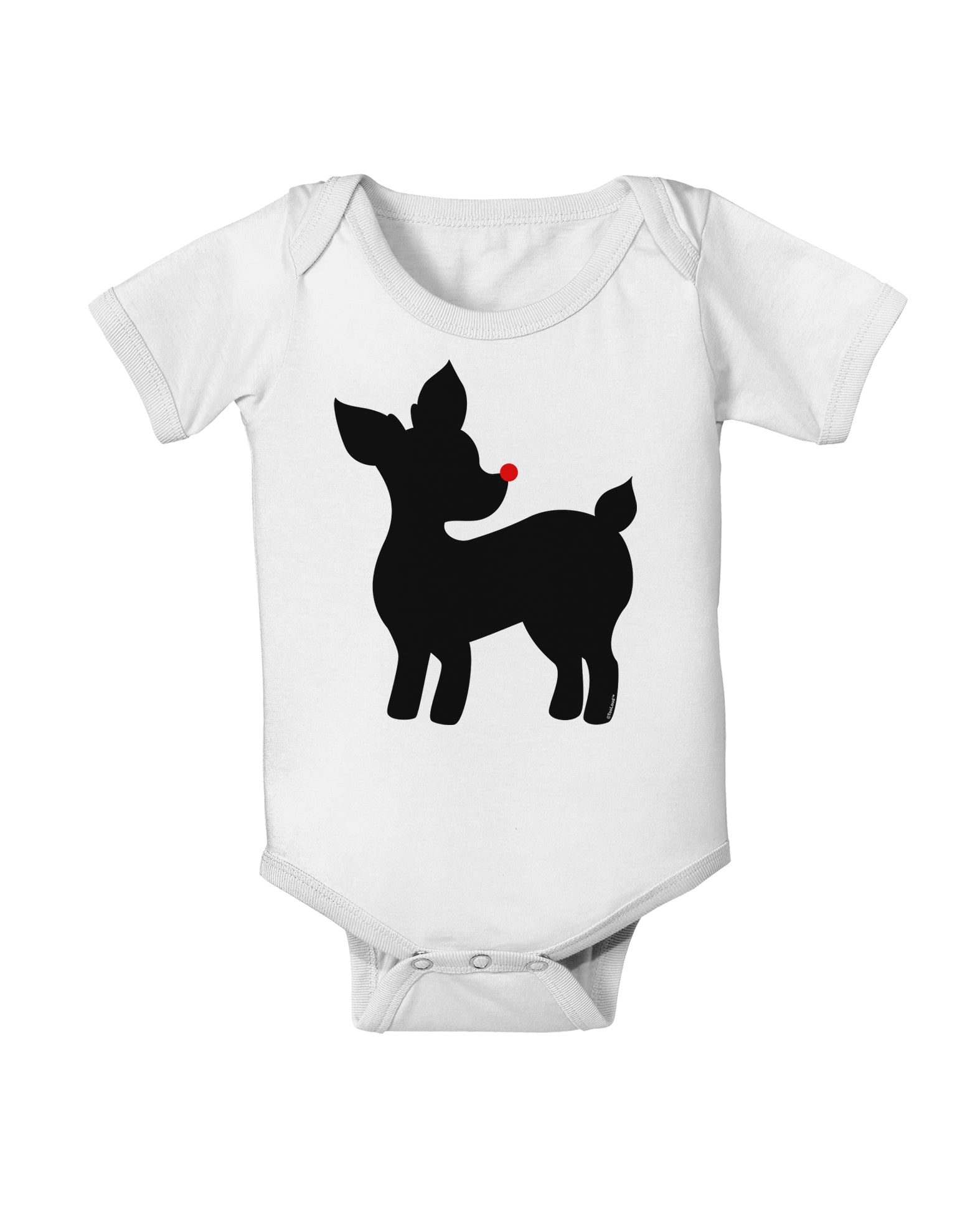 Cute Rudolph Silhouette - Christmas Baby Romper Bodysuit by TooLoud-Baby Romper-TooLoud-White-06-Months-Davson Sales