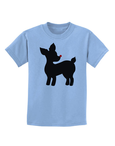 Cute Rudolph Silhouette - Christmas Childrens T-Shirt by TooLoud-Childrens T-Shirt-TooLoud-Light-Blue-X-Small-Davson Sales