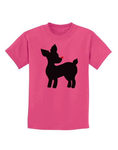 Cute Rudolph Silhouette - Christmas Childrens T-Shirt by TooLoud-Childrens T-Shirt-TooLoud-Sangria-X-Small-Davson Sales