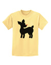 Cute Rudolph Silhouette - Christmas Childrens T-Shirt by TooLoud-Childrens T-Shirt-TooLoud-Daffodil-Yellow-X-Small-Davson Sales