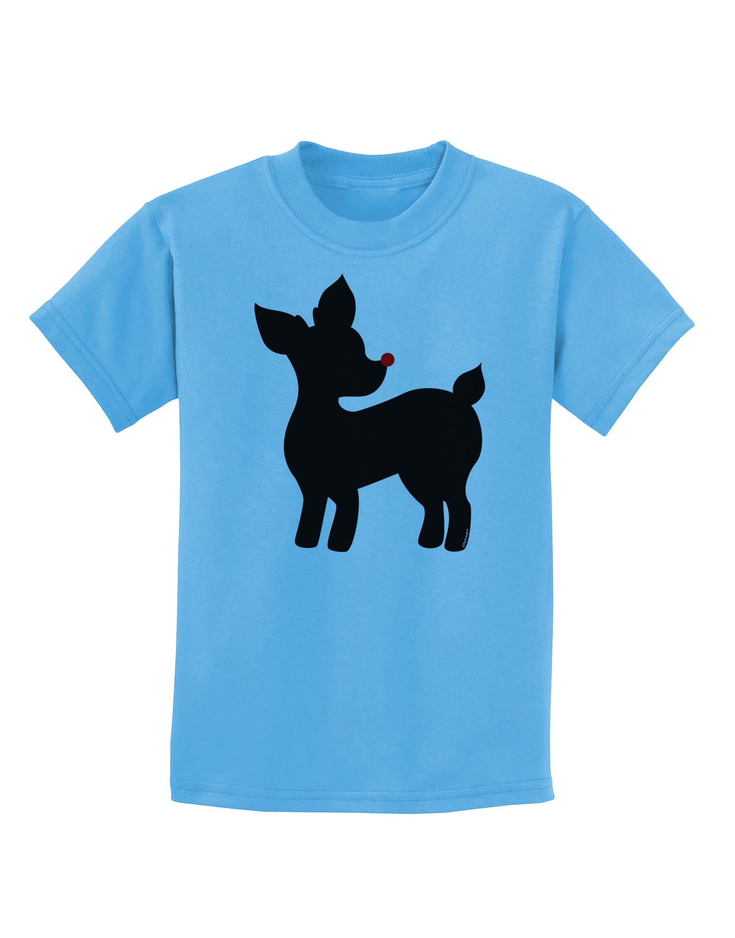 Cute Rudolph Silhouette - Christmas Childrens T-Shirt by TooLoud-Childrens T-Shirt-TooLoud-Aquatic-Blue-X-Small-Davson Sales