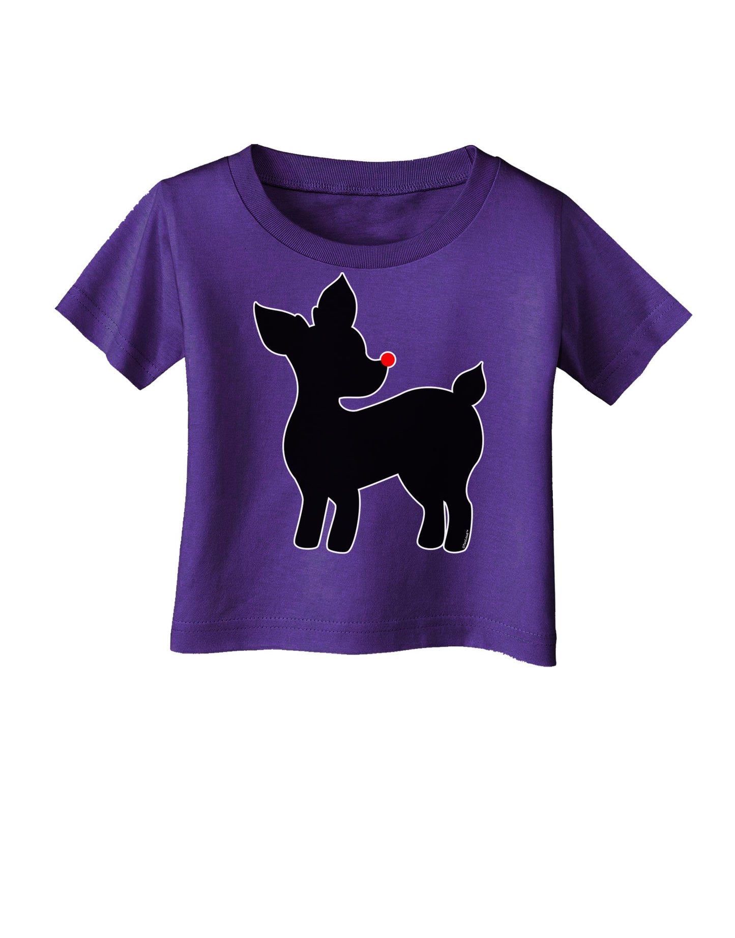 Cute Rudolph Silhouette - Christmas Infant T-Shirt Dark by TooLoud-Infant T-Shirt-TooLoud-Purple-06-Months-Davson Sales