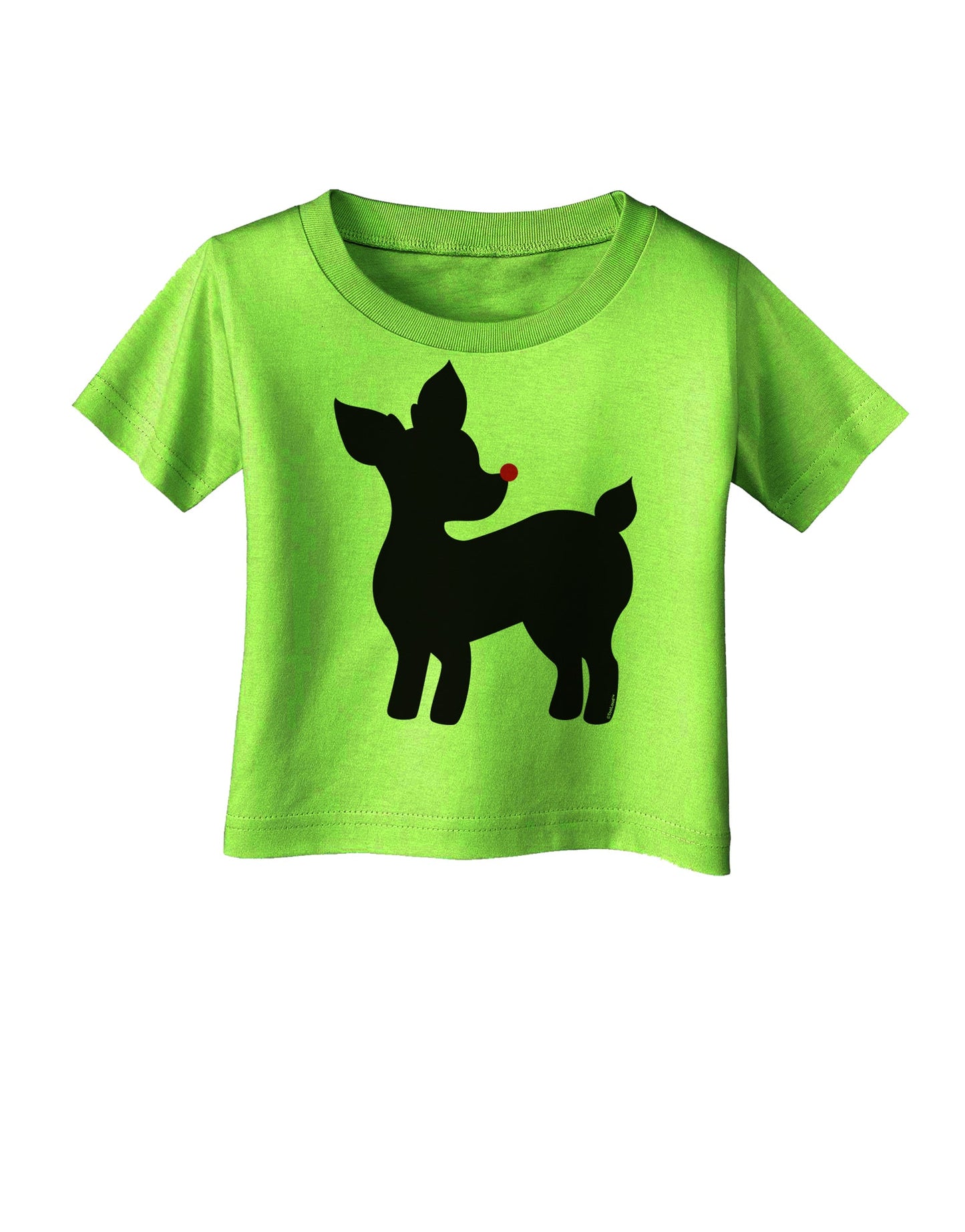 Cute Rudolph Silhouette - Christmas Infant T-Shirt by TooLoud-Infant T-Shirt-TooLoud-Lime-Green-06-Months-Davson Sales