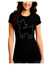 Cute Rudolph Silhouette - Christmas Juniors Crew Dark T-Shirt by TooLoud-T-Shirts Juniors Tops-TooLoud-Black-Juniors Fitted Small-Davson Sales