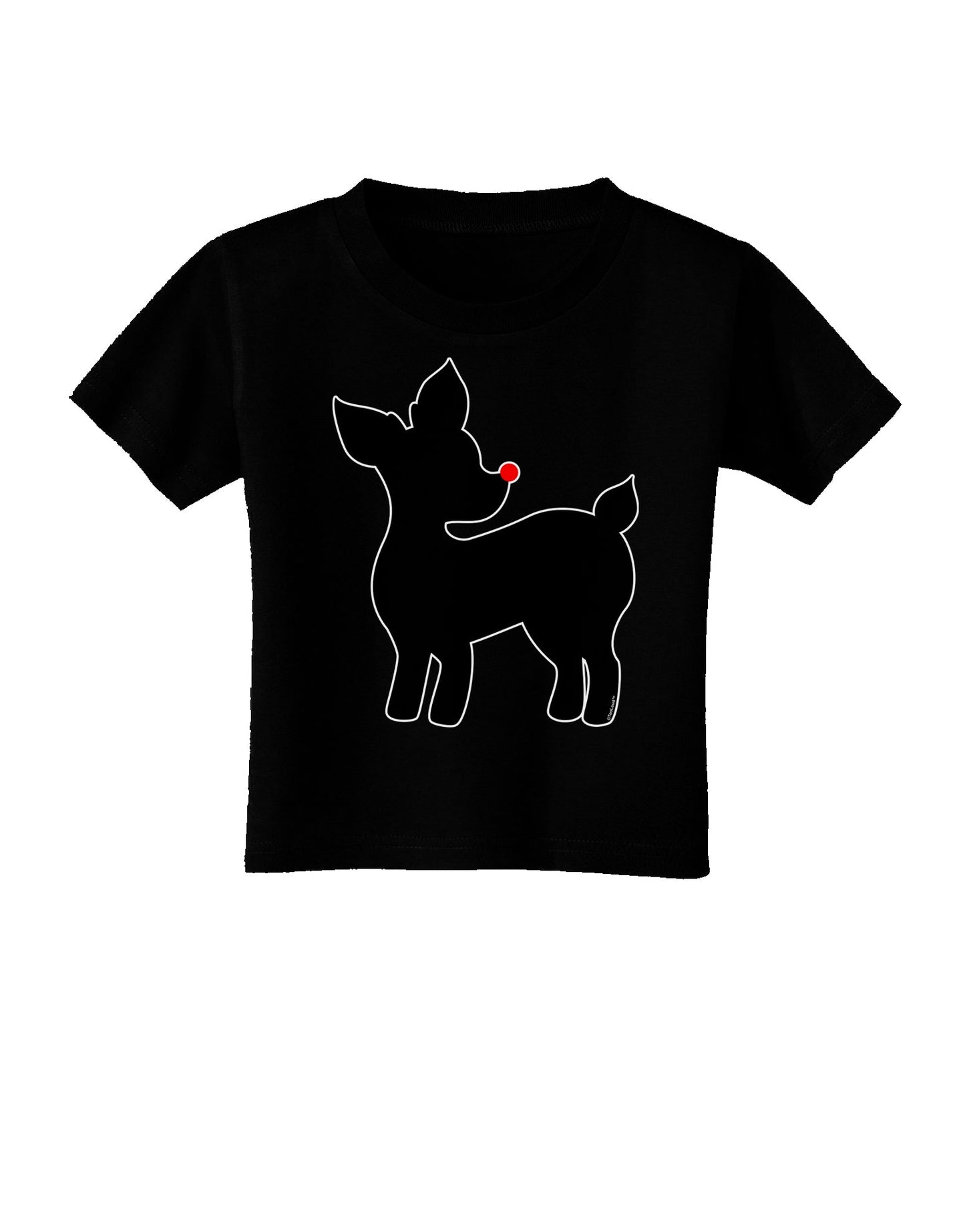Cute Rudolph Silhouette - Christmas Toddler T-Shirt Dark by TooLoud-Toddler T-Shirt-TooLoud-Black-2T-Davson Sales