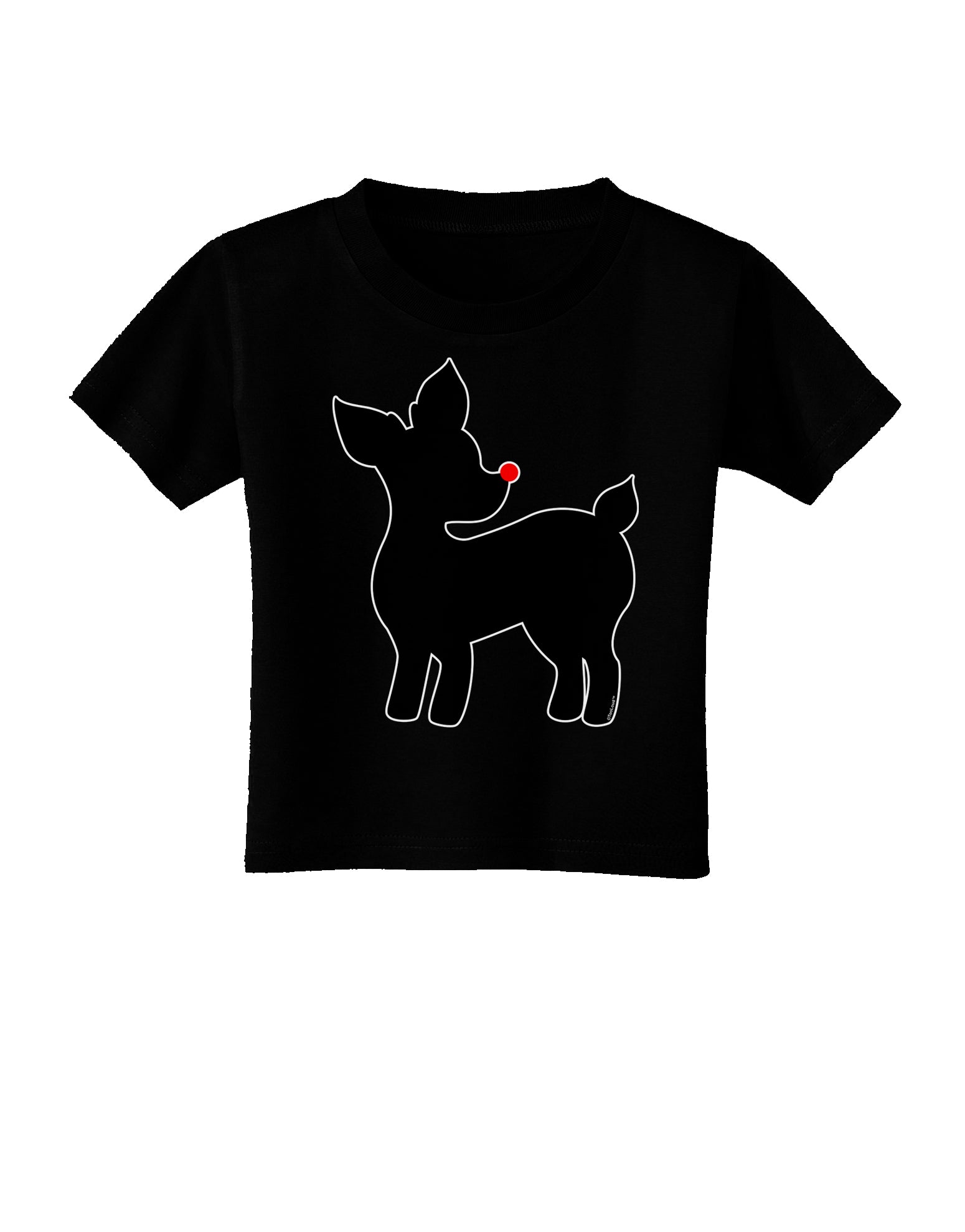 Cute Rudolph Silhouette - Christmas Toddler T-Shirt Dark by TooLoud-Toddler T-Shirt-TooLoud-Black-2T-Davson Sales