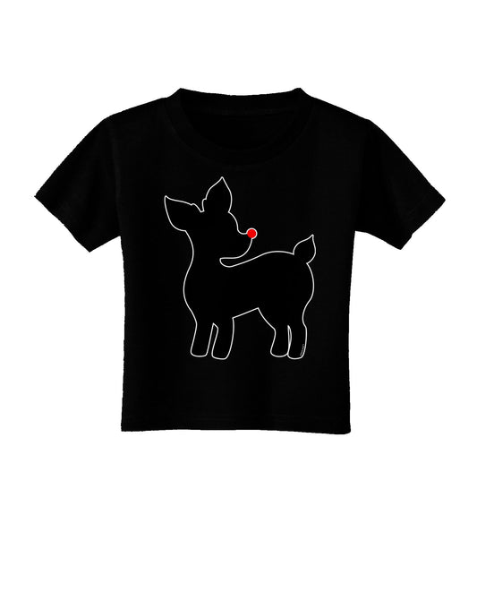 Cute Rudolph Silhouette - Christmas Toddler T-Shirt Dark by TooLoud-Toddler T-Shirt-TooLoud-Black-2T-Davson Sales