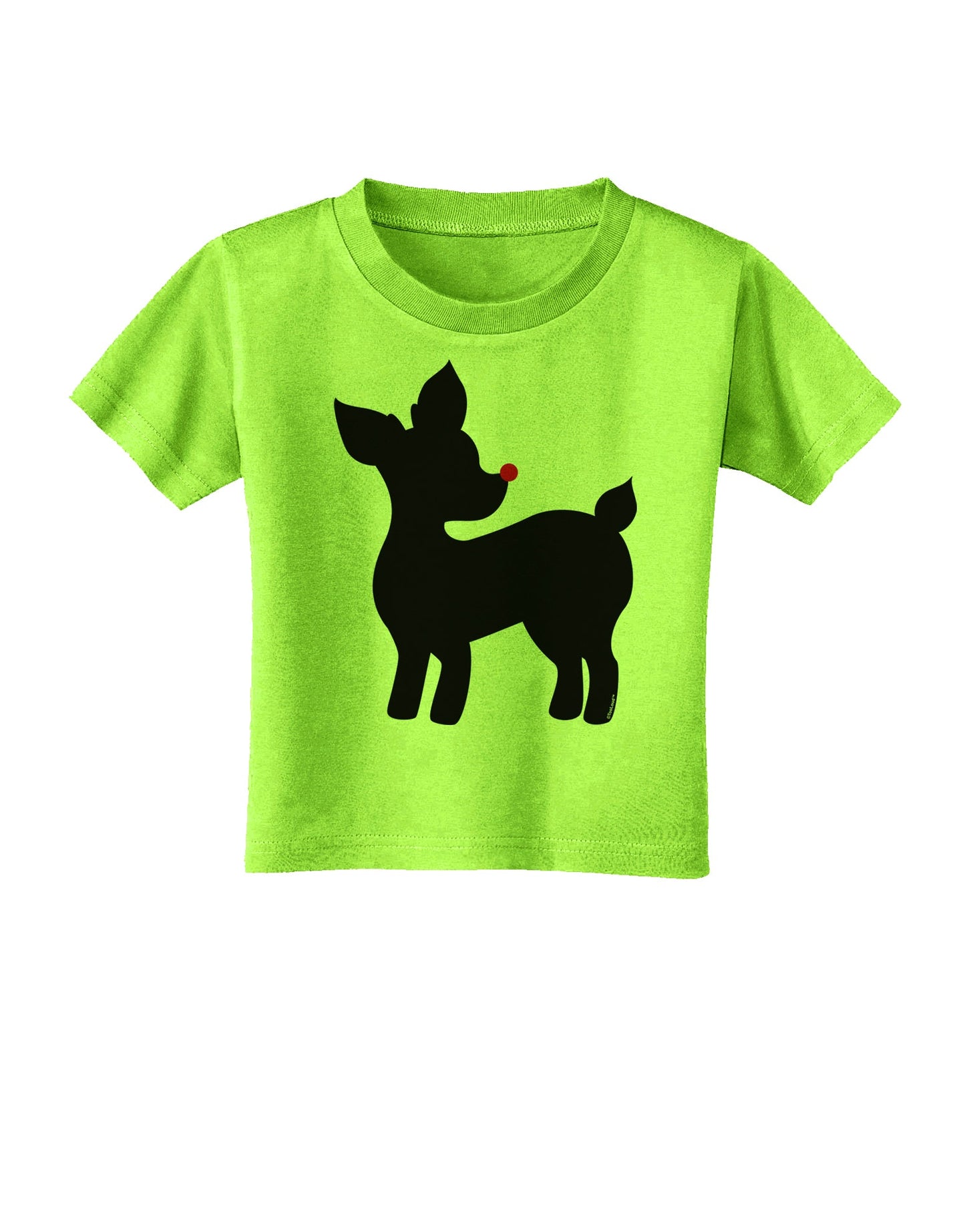 Cute Rudolph Silhouette - Christmas Toddler T-Shirt by TooLoud-Toddler T-Shirt-TooLoud-Lime-Green-2T-Davson Sales