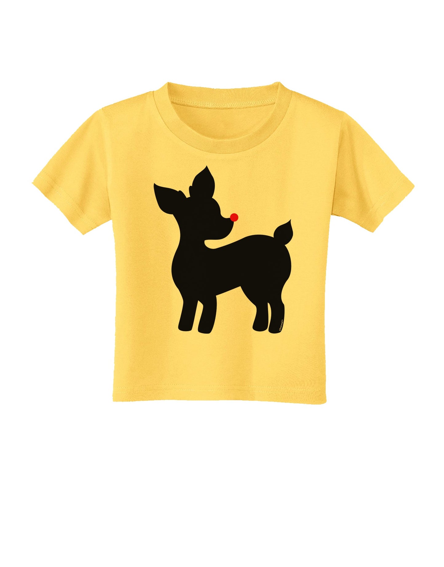 Cute Rudolph Silhouette - Christmas Toddler T-Shirt by TooLoud-Toddler T-Shirt-TooLoud-Yellow-2T-Davson Sales