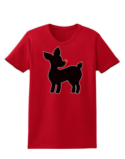 Cute Rudolph Silhouette - Christmas Womens Dark T-Shirt by TooLoud-Womens T-Shirt-TooLoud-Red-X-Small-Davson Sales