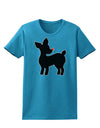 Cute Rudolph Silhouette - Christmas Womens Dark T-Shirt by TooLoud-Womens T-Shirt-TooLoud-Turquoise-X-Small-Davson Sales