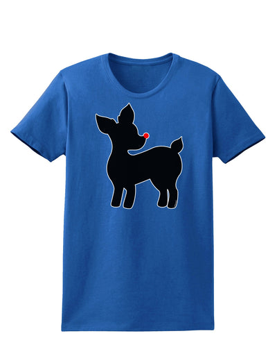 Cute Rudolph Silhouette - Christmas Womens Dark T-Shirt by TooLoud-Womens T-Shirt-TooLoud-Royal-Blue-X-Small-Davson Sales