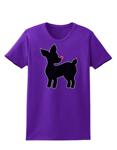 Cute Rudolph Silhouette - Christmas Womens Dark T-Shirt by TooLoud-Womens T-Shirt-TooLoud-Purple-X-Small-Davson Sales