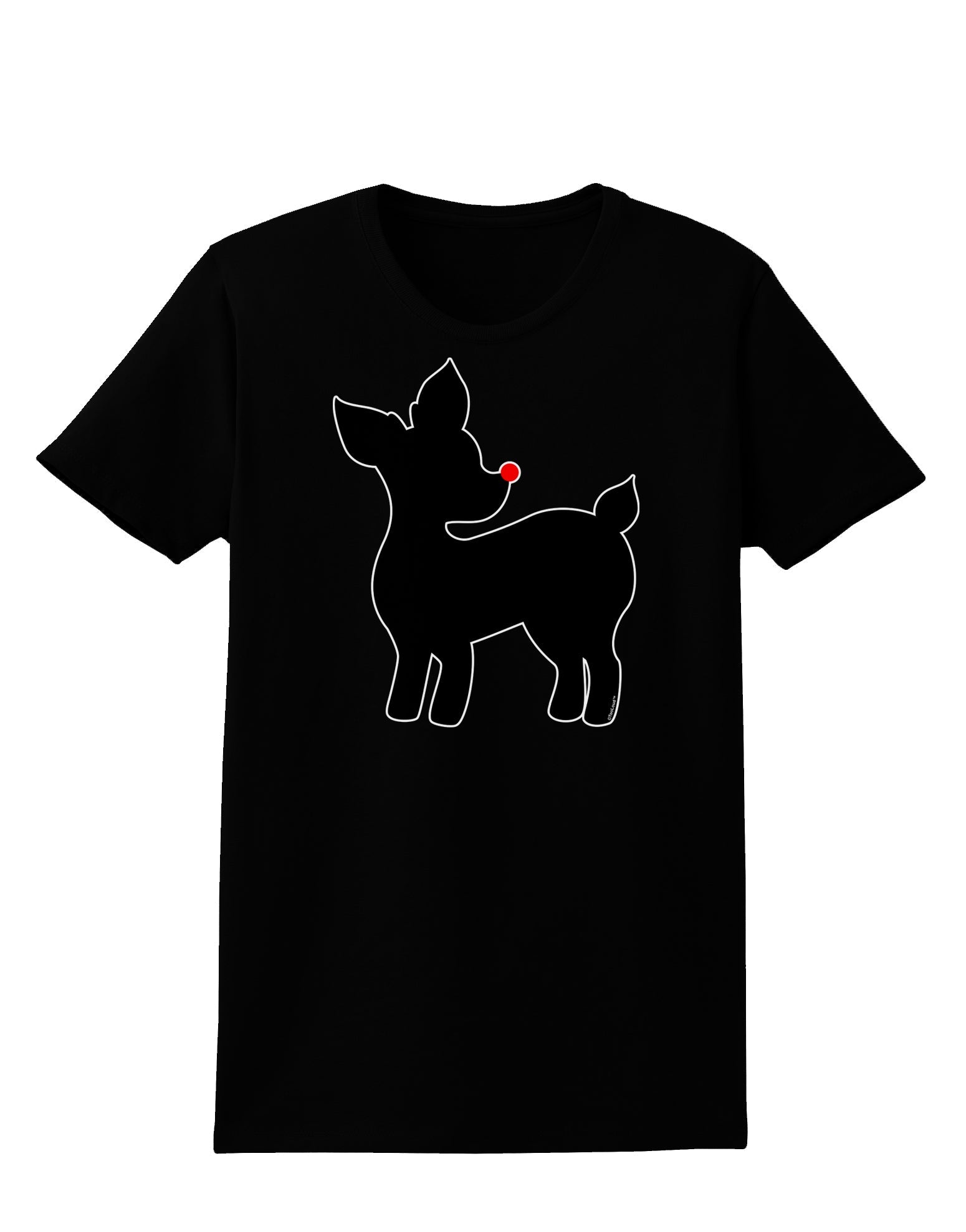 Cute Rudolph Silhouette - Christmas Womens Dark T-Shirt by TooLoud-Womens T-Shirt-TooLoud-Black-X-Small-Davson Sales