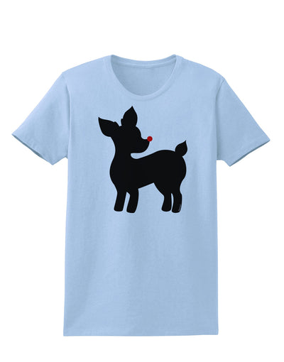 Cute Rudolph Silhouette - Christmas Womens T-Shirt by TooLoud-Womens T-Shirt-TooLoud-Light-Blue-X-Small-Davson Sales