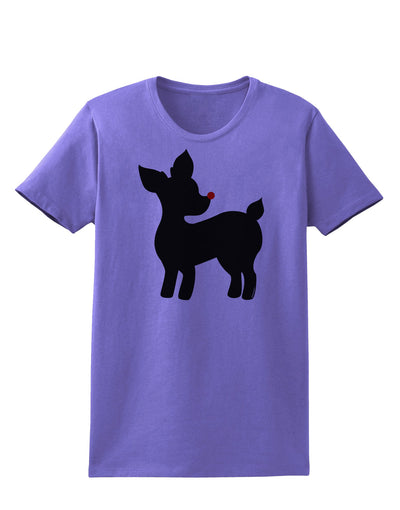 Cute Rudolph Silhouette - Christmas Womens T-Shirt by TooLoud-Womens T-Shirt-TooLoud-Violet-X-Small-Davson Sales