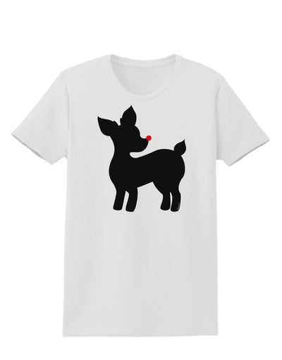 Cute Rudolph Silhouette - Christmas Womens T-Shirt by TooLoud-Womens T-Shirt-TooLoud-White-X-Small-Davson Sales