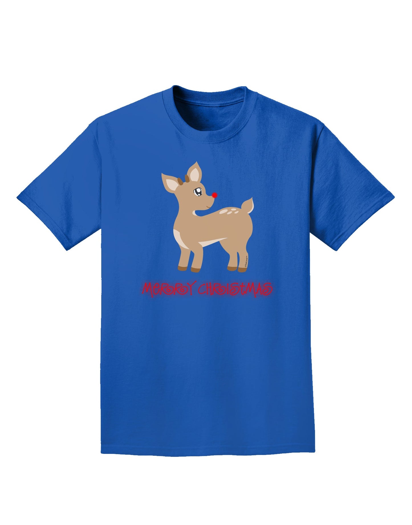 Cute Rudolph the Reindeer - Merry Christmas Adult Dark T-Shirt by TooLoud-Mens T-Shirt-TooLoud-Royal-Blue-Small-Davson Sales
