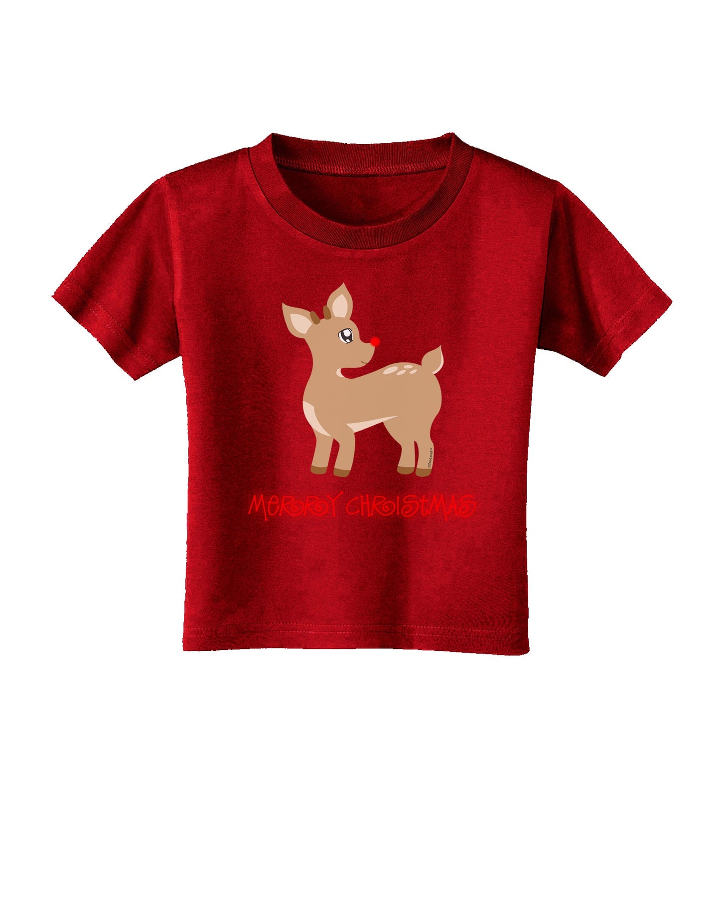 Cute Rudolph the Reindeer - Merry Christmas Toddler T-Shirt Dark by TooLoud-Toddler T-Shirt-TooLoud-Clover-Green-2T-Davson Sales